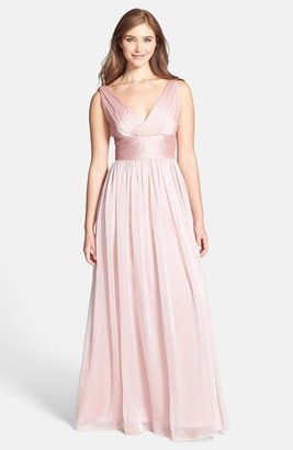 Monique Lhuillier ML Sleeveless Ruched Chiffon Dress (Nordstrom Exclusive)