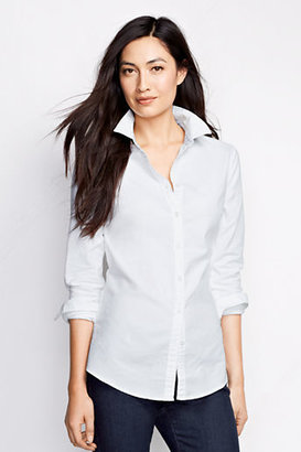 Lands' End Women's Petite Embroidery Washed Oxford Shirt