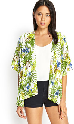 Forever 21 Tropical Print Kimono Jacket