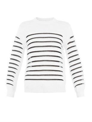 Alexander Wang Sheer-stripe peel-away sweater