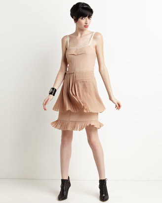 See by Chloe Plisse Chiffon Dress, Powder Pink