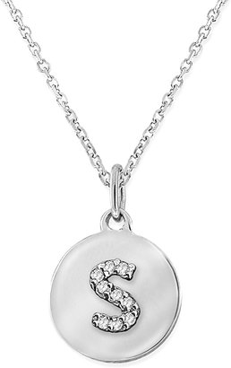 KC Designs Diamond and White Gold Lowercase Initial Disc Pendant Necklace