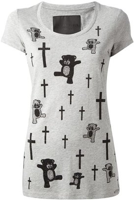 Philipp Plein teddy bear and cross print t-shirt