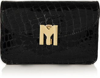 MySuelly My Suelly Romy croc-effect patent-leather clutch