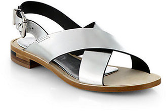Fendi Claire Crisscross Leather Sandals