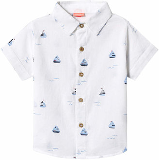 Sunuva White Little Boats Cotton Shirt