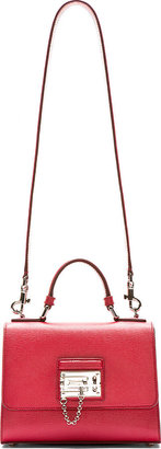 Dolce & Gabbana Red Leather Monica Small Shoulder Bag