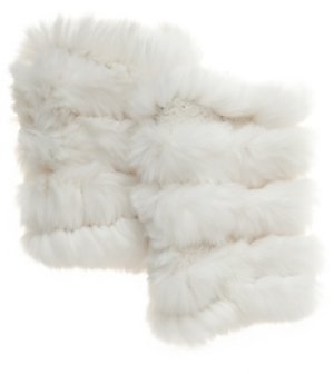 Jocelyn Exclusive Rabbit Fur Glovelettes: White