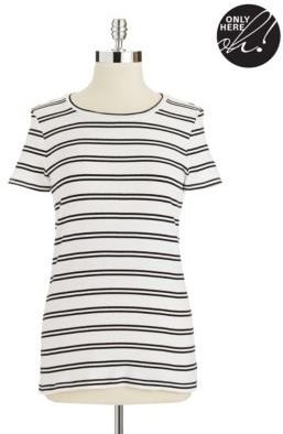 Lord & Taylor Striped Crew Neck Tee