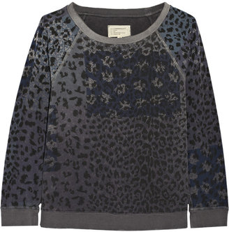 Current/Elliott The Letterman leopard-print cotton French terry sweatshirt