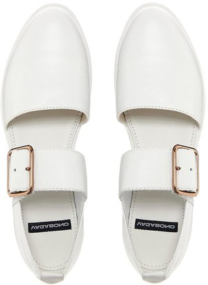 Vagabond Aurora Two Part White Leather Flat Shoes