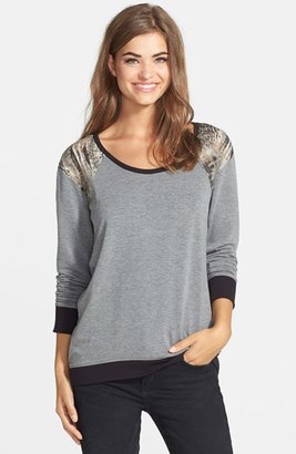 Jessica Simpson 'Amber' Back Cutout Contrast Shoulder Pullover