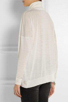 Stella McCartney Asymmetric wool and cashmere-blend turtleneck sweater