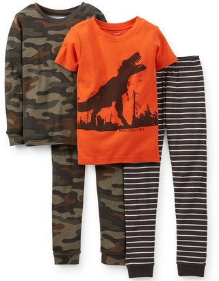 Carter's Boys' or Little Boys' 4-Piece Fitted Cotton Pajamas