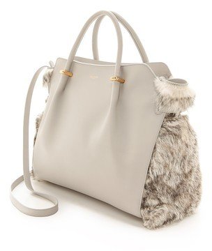 Nina Ricci Leather Handbag with Fur
