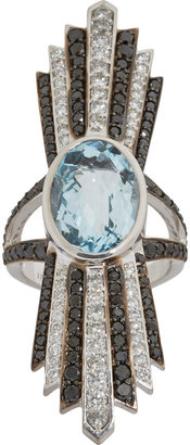 Black Diamond Deborah Pagani Aquamarine, White Diamond & Talula" Ring