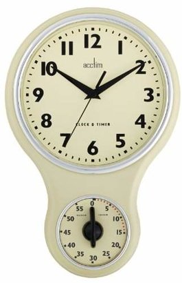 Acctim 21592 Kitchen Time Wall Clock, Cream