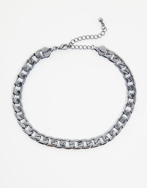ASOS Chain Choker Necklace - Grey