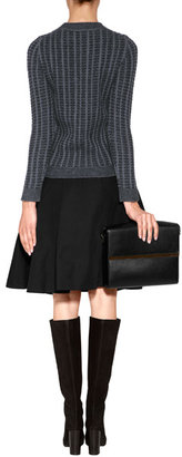 Jil Sander Navy Cotton-Silk Skirt in Black