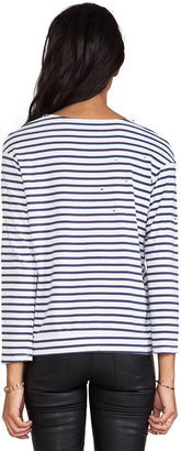 Monrow Striped Jersey Sweater