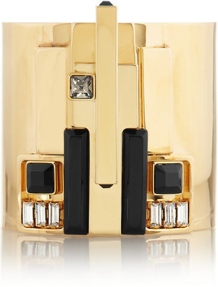 Emilio Pucci Gold-tone, crystal and resin cuff
