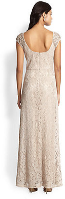 Kay Unger Lace Scoopneck Gown