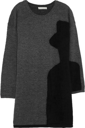 Mary Katrantzou Hatman angora-paneled wool-blend dress