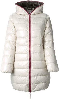 Duvetica contrasting zipper hooded coat