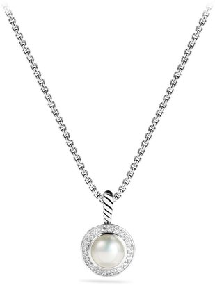 David Yurman Petite Cerise Pendant with Pearl and Diamonds on Chain