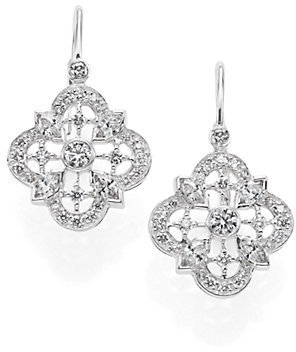 Kwiat Diamond & 18K White Gold Clover Drop Earrings