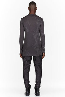 Julius Charcoal Speckled Layered Draped Fraise Shirt