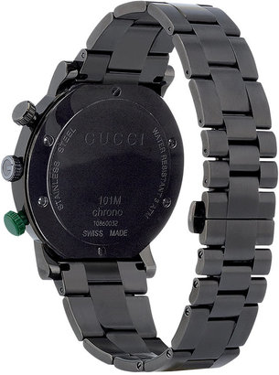 Gucci Unisex G-Chrono Black Stainless Steel Bracelet Watch 44mm YA101331