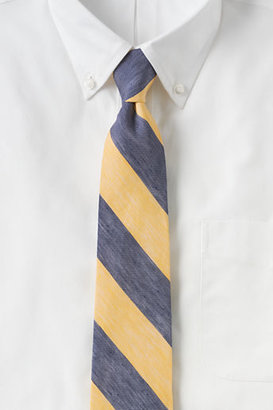 Lands' End Men's Silk Linen Wide Stripe Necktie