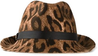 Roberto Cavalli leopard print trilby hat