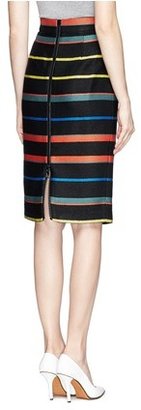 Nobrand Basket weave stripe pencil skirt