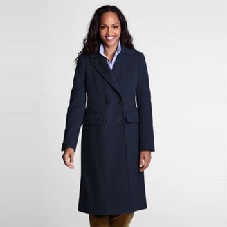 Lands' End Lands End Blue Luxe Wool Double-Breasted Coat