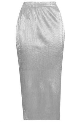 Topshop Womens **Metallic Pleated Midi Skirt by The Whitepepper - Silver
