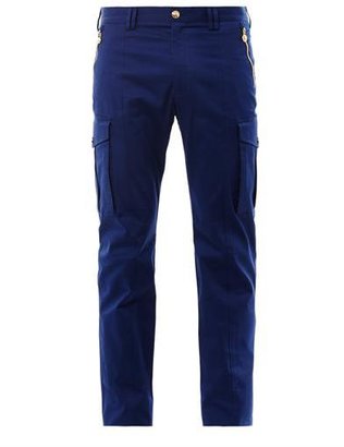 Versace Straight-leg cotton-blend cargo trousers