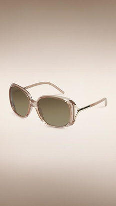 Burberry Trench Collection Oversize Rounded Frame Sunglasses