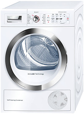 Bosch WTY86790GB Sensor Condenser Tumble Dryer, 8kg Load, A++ Energy Rating, White