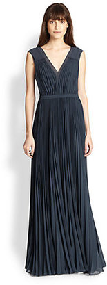 Rebecca Taylor Pleated Chiffon Gown