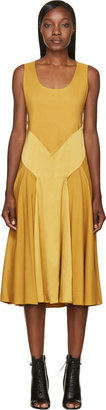 Burberry Yellow Silk Chevron Dress