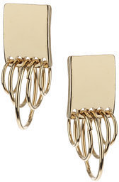 Topshop Womens Rectangular Ring Earrings - Gold