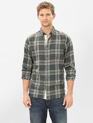 Gap Lightweight twill barlow plaid shirt