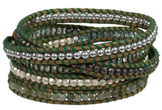 Chan Luu Mix Wrap Bracelet in Green/Brown