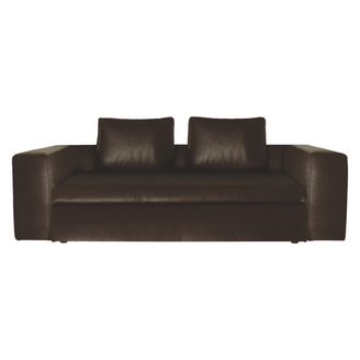 SIDNEY leather small 3 seater sofa bed