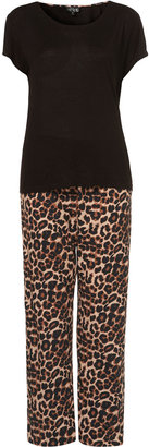Topshop Animal Brushed Tee and Trousers Pj Set