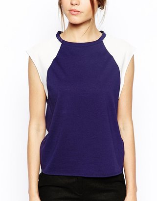 ASOS Sleeveless Top with Woven Inserts