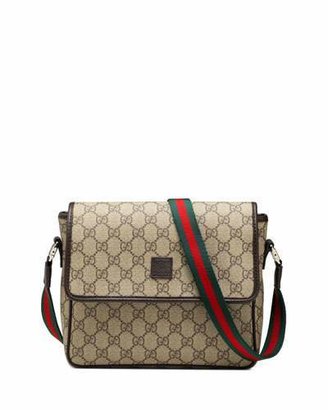 Gucci Girls' GG Supreme Messenger Bag, Beige/Brown