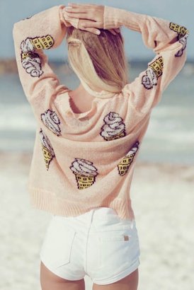 Wildfox Couture Soft Serve Holiday Sweater in Peaches